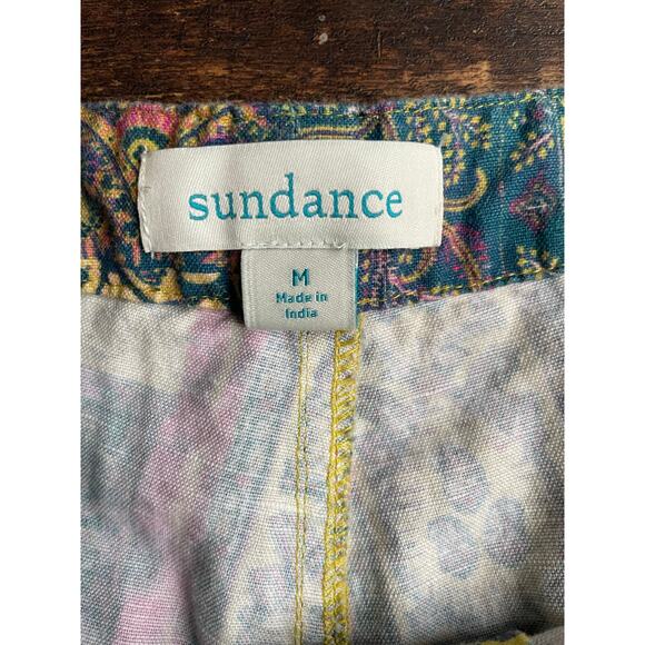 Sundance Kalini Shorts Women’s Boho Green Linen cotton Blend Medium - Picture 3 of 10